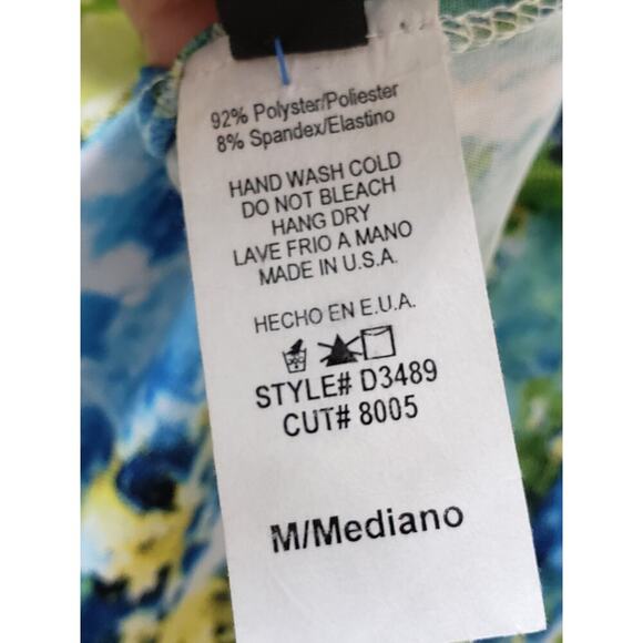 Womens Knee Length Bodycon Dress Medium Multi Polyester 3/4 Sleeve Round Neck - Picture 6 of 10